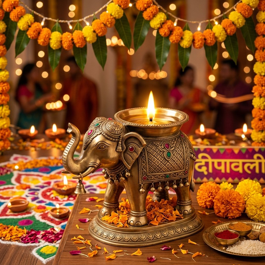 Festive Home Decor with glowing Water Sensor Diyas